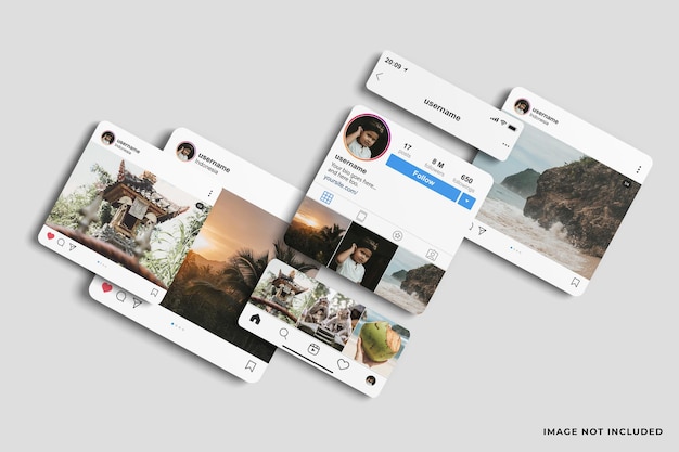 3d instagram post mockup