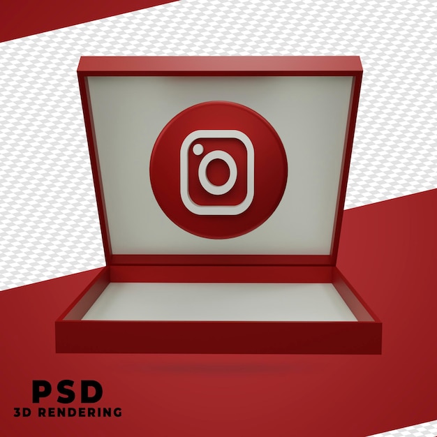 3d instagram rendering design isolated