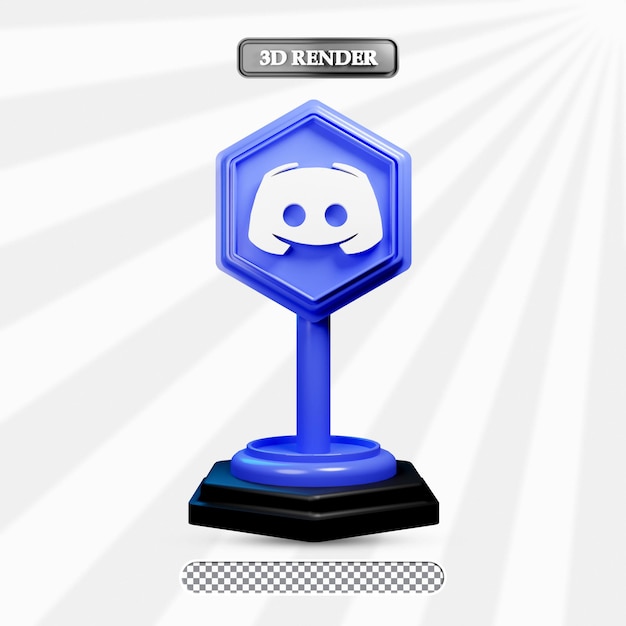 3d isolated discord icon illustration of social media