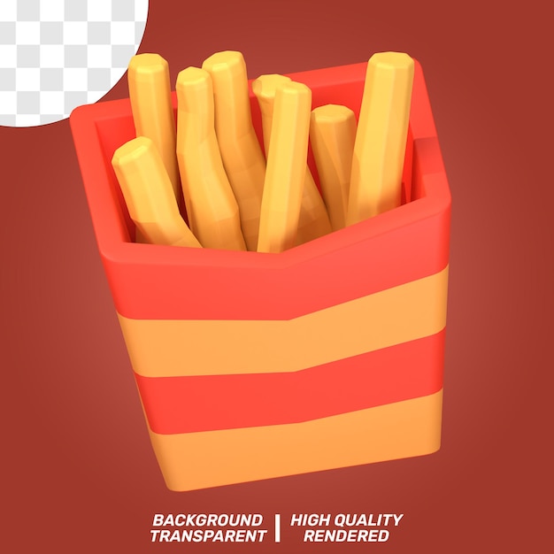 3D ISOLATED ILLUSTRATION DELICIOUS FAST FOOD PSD