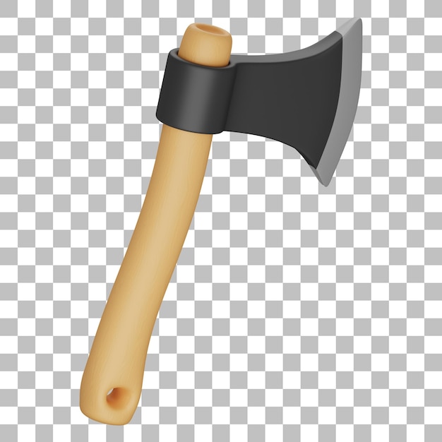 3d isolated render of axe icon psd