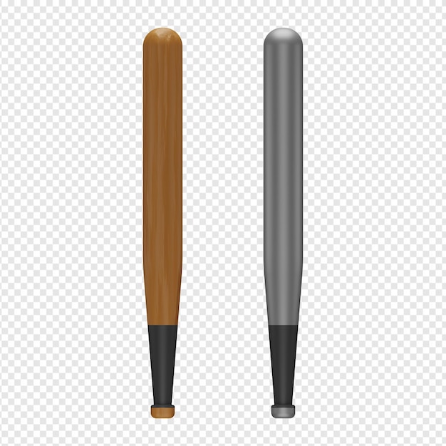 3d isolated render of baseball bat icon