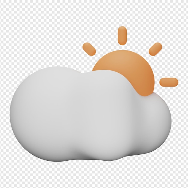 3d isolated render of cloudy icon psd