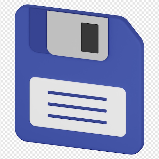 3d isolated render of floppy disk icon psd