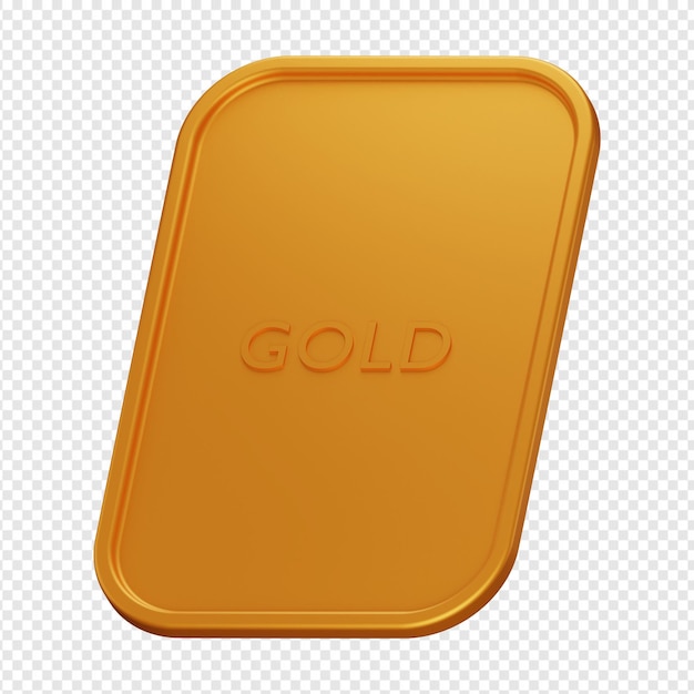 3d isolated render of gold bar icon psd