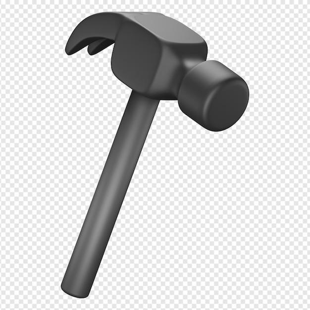 3d isolated render of hammer icon psd