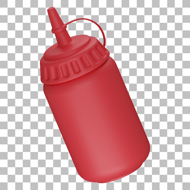 3d isolated render of ketchup icon psd