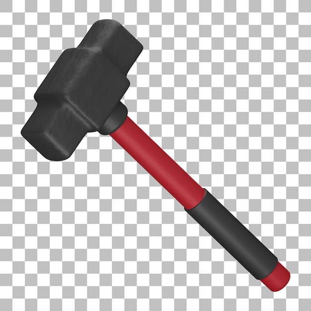 3d isolated render of long hammer icon psd