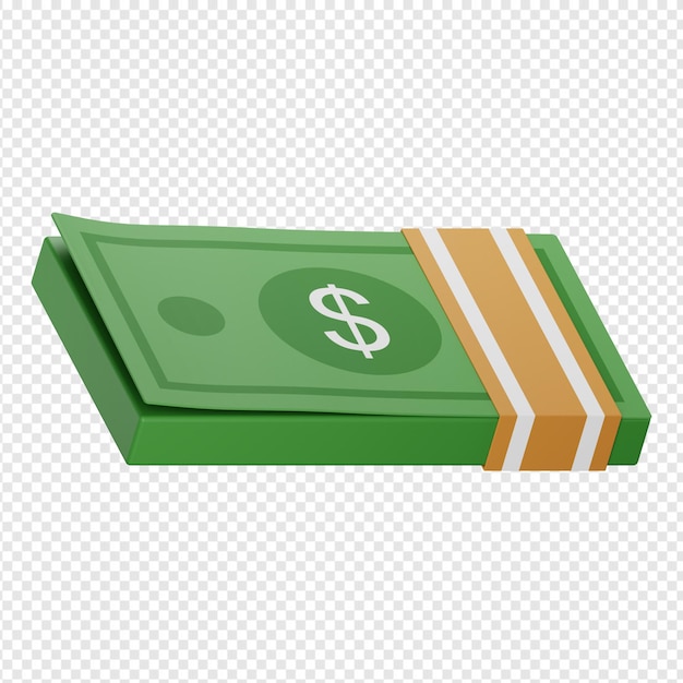 3d isolated render of money icon psd