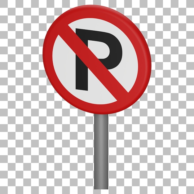 3d isolated render of no parking sign icon psd