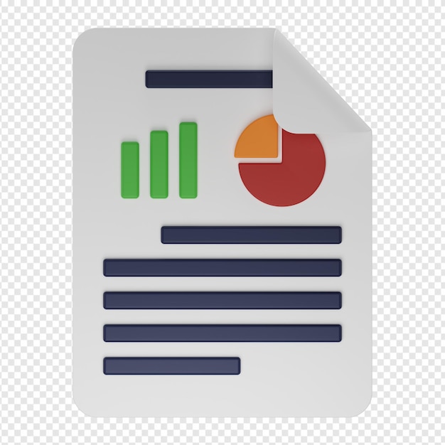 PSD 3d isolated render of report document icon psd