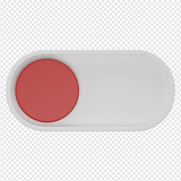 3d isolated render of toogle button icon psd