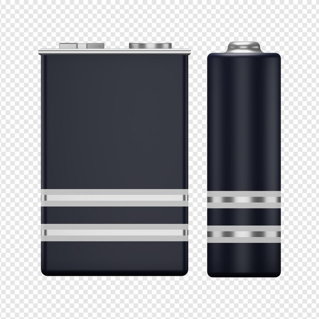 PSD 3d isolated render of two batteries icon psd