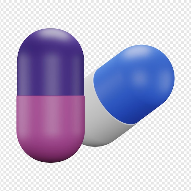 3D isolated render of two capsules icon PSD