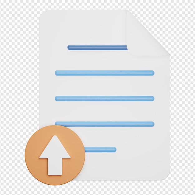 3d isolated render of upload document icon