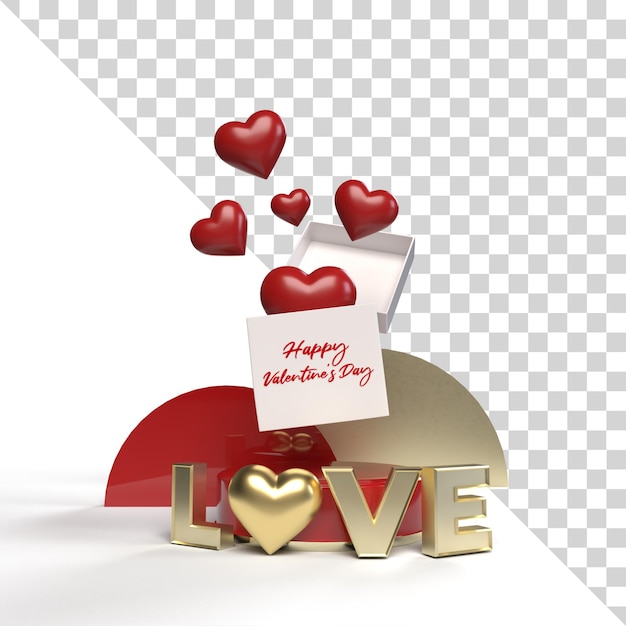 3d isolated Valentine mockup gift advertisement