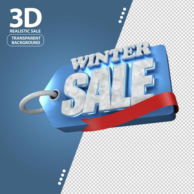 3d isolated winter sale icon with ribbon amazing for christmast and new year promotion product