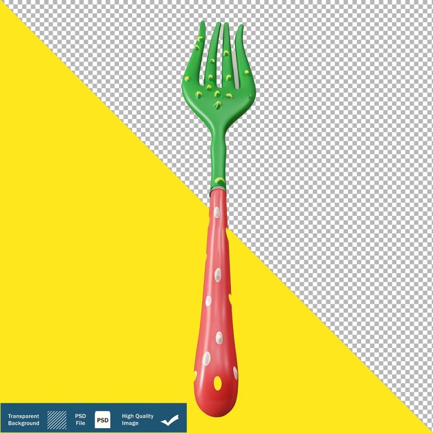 PSD 3d isometric cute garden fork render transparent background png psd