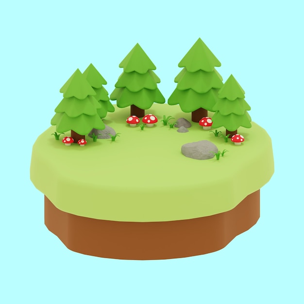 3D Isometric of Forest