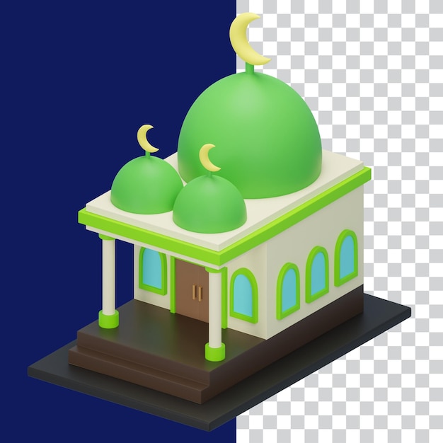 3D Isometric of Green Mosque