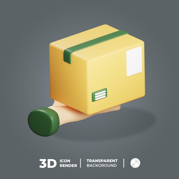 3D Isometric Icon package hand