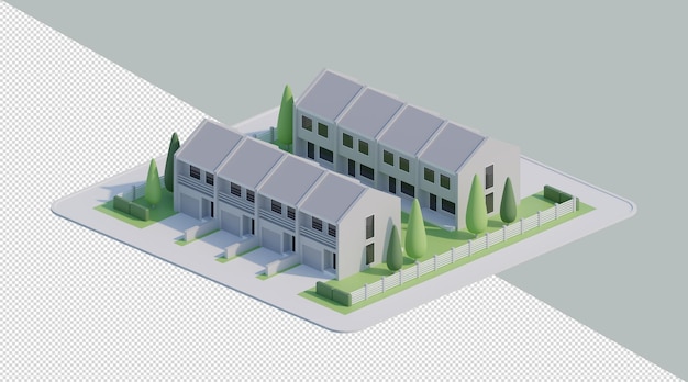 3d isometric multifamily housing