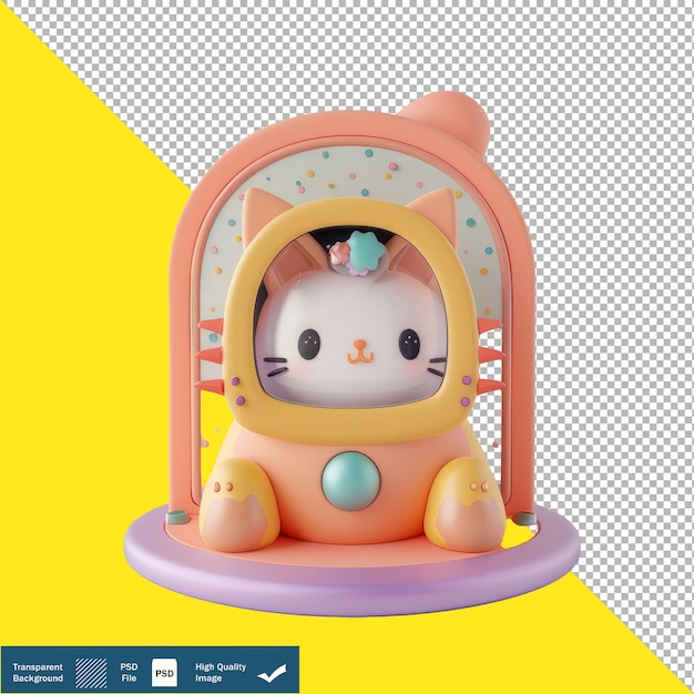 3D Isometric Render of Cute Webcam Cover Transparent Background PNG PSD