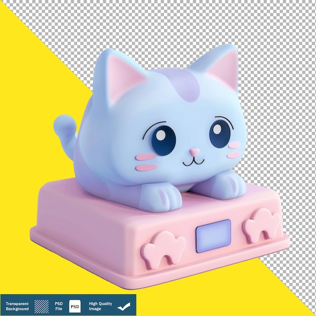 3D Isometric Render of Cute Webcam Cover Transparent Background PNG PSD