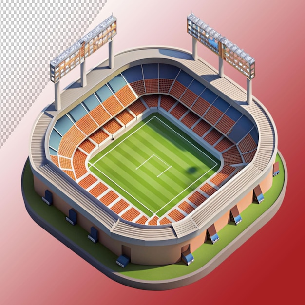 PSD 3d isometric stadium on transparent background