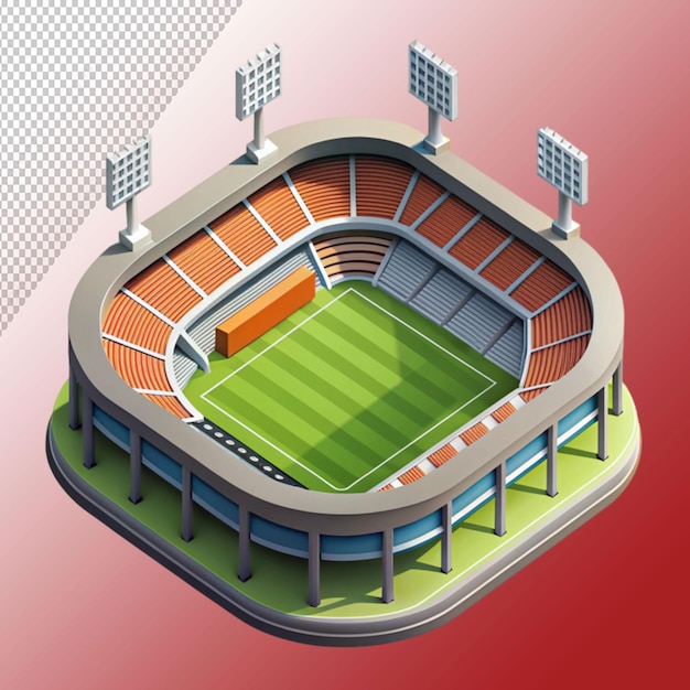 PSD 3d isometric stadium on transparent background