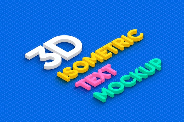 3D Isometric Text Mockup