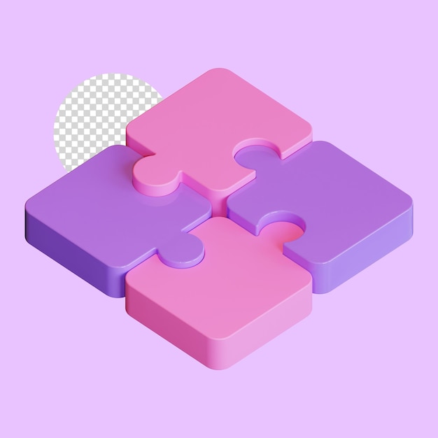 3d jigsaw puzzle pieces high quality render isolated