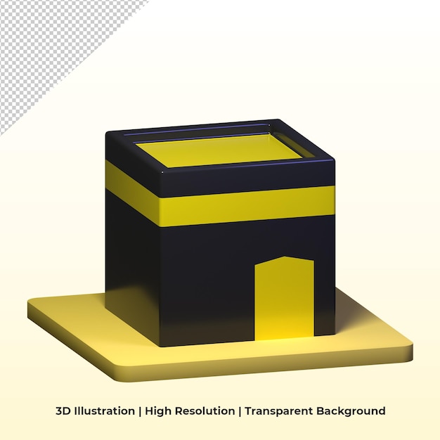 3d kaaba icon isometric illustration