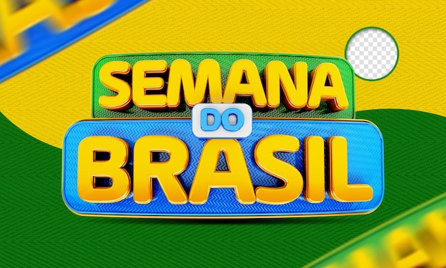 3d label design for brazil week semana do brasil