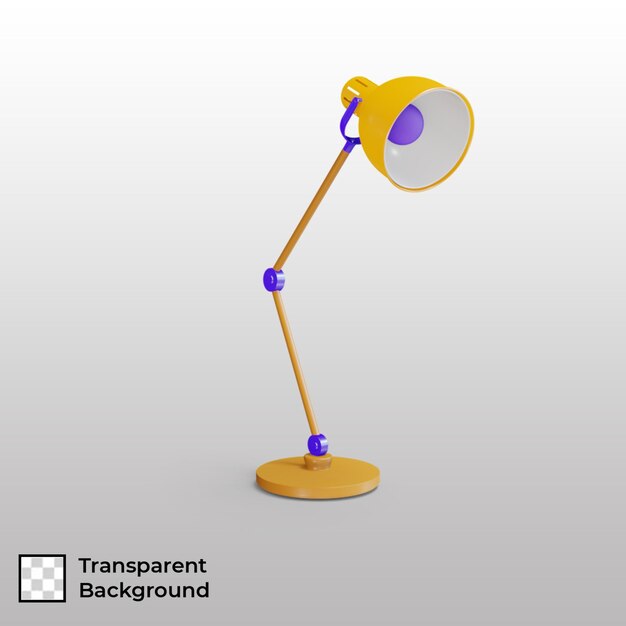 PSD 3d lamp icon with transparent background