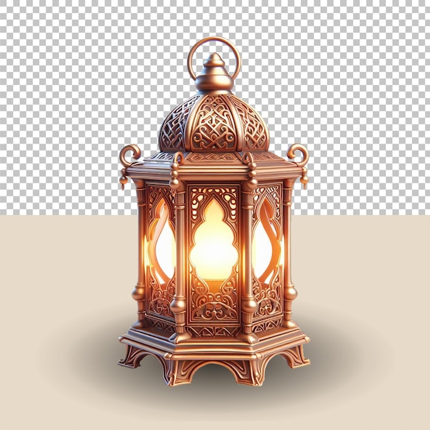 3d Lantern isolated on transparent background