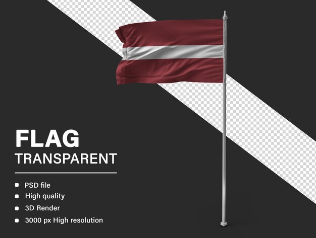 PSD 3d latvia flag isolated on transparent background