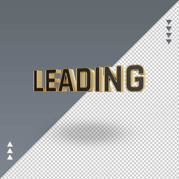 3d Leading black gold icon rendering right view