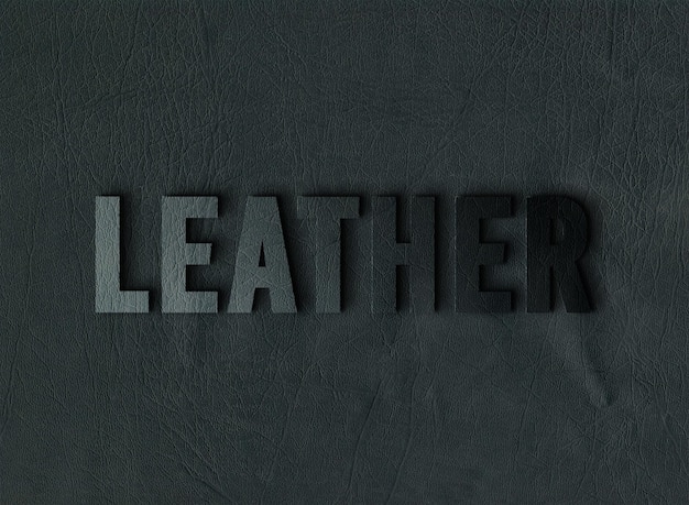 3d leather text mockup psd for company on leather background