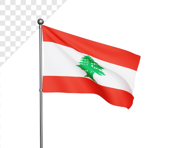 3d lebanon flag illustration