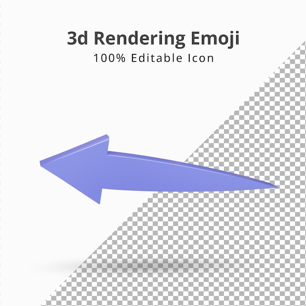 3d left direction arrow sign icon