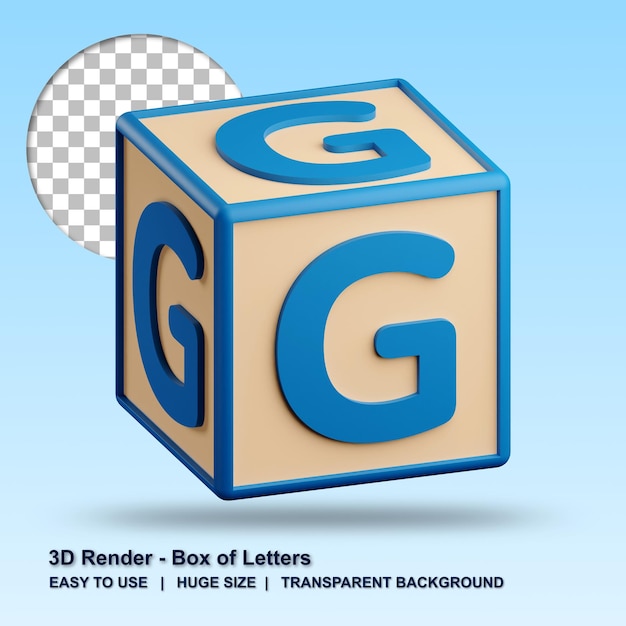 3d Letter G Illustration With Transparent