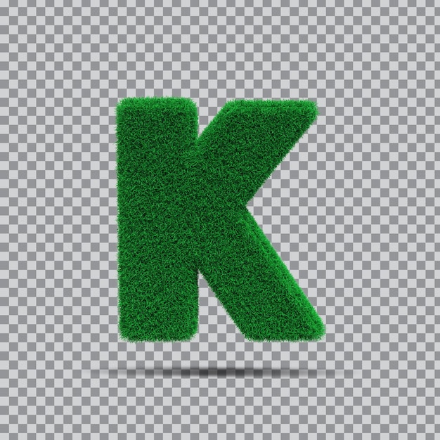 3d letter k from grass green