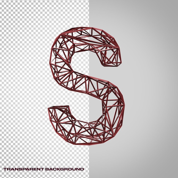 3D letter S in metallic style