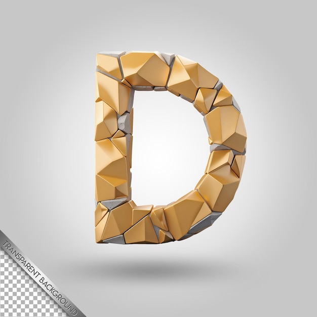 a 3d letter with a pattern of squares and the word quot d quot on it