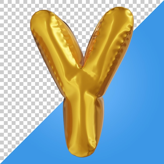 3d letter y golden balloon