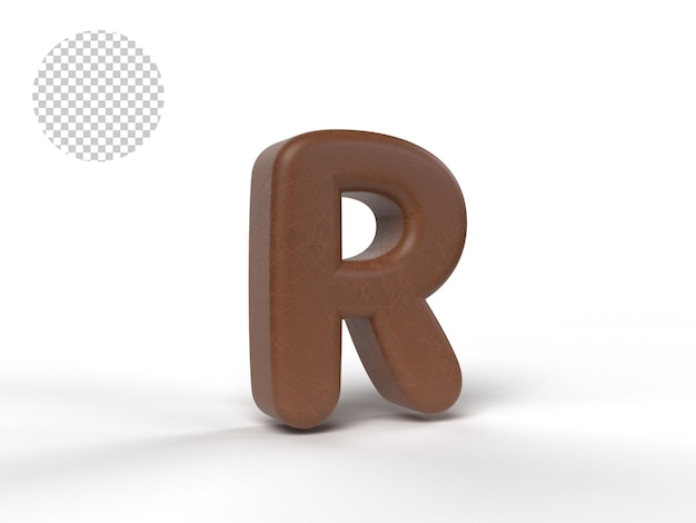 3D LETTERS WITH BROWN LEATHER TEXTURE