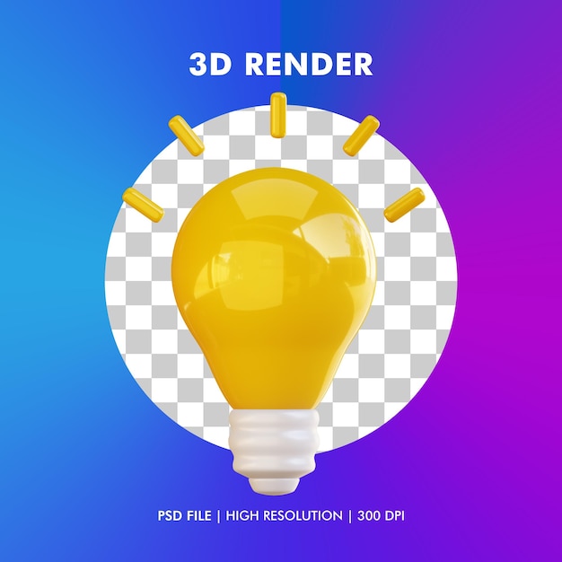 3d light bub illustration isolated