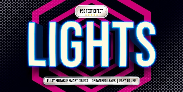 3d light editable text style effect