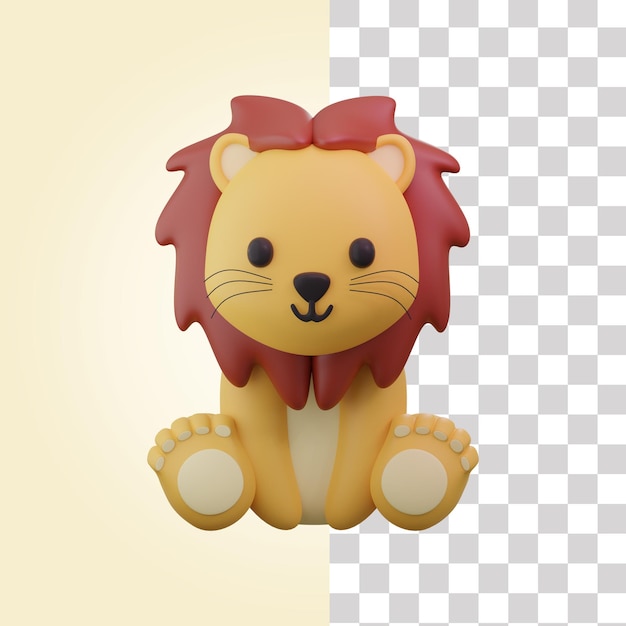 PSD 3d lion animal illustration